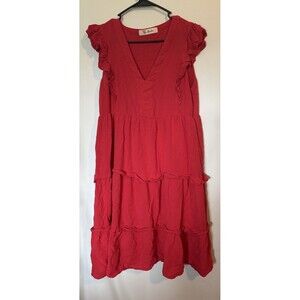 Lyn Burches Dress, Red, Size Large